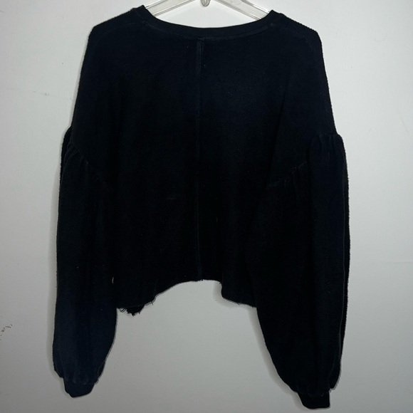 Free People Sleeves Like These Sweatshirt Black Size Large - Picture 6 of 9